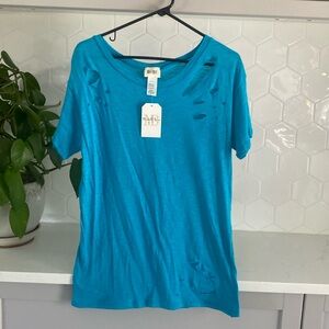 Women’s New Bibi cotton distressed tee, size medium